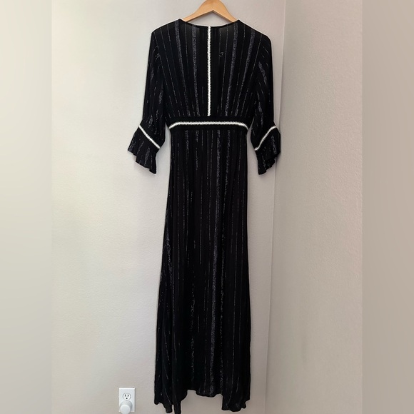 LoveStitch Dress Empire Waist Bohemian Button Front A-Line Maxi, M. Goth, witchy - Picture 12 of 12